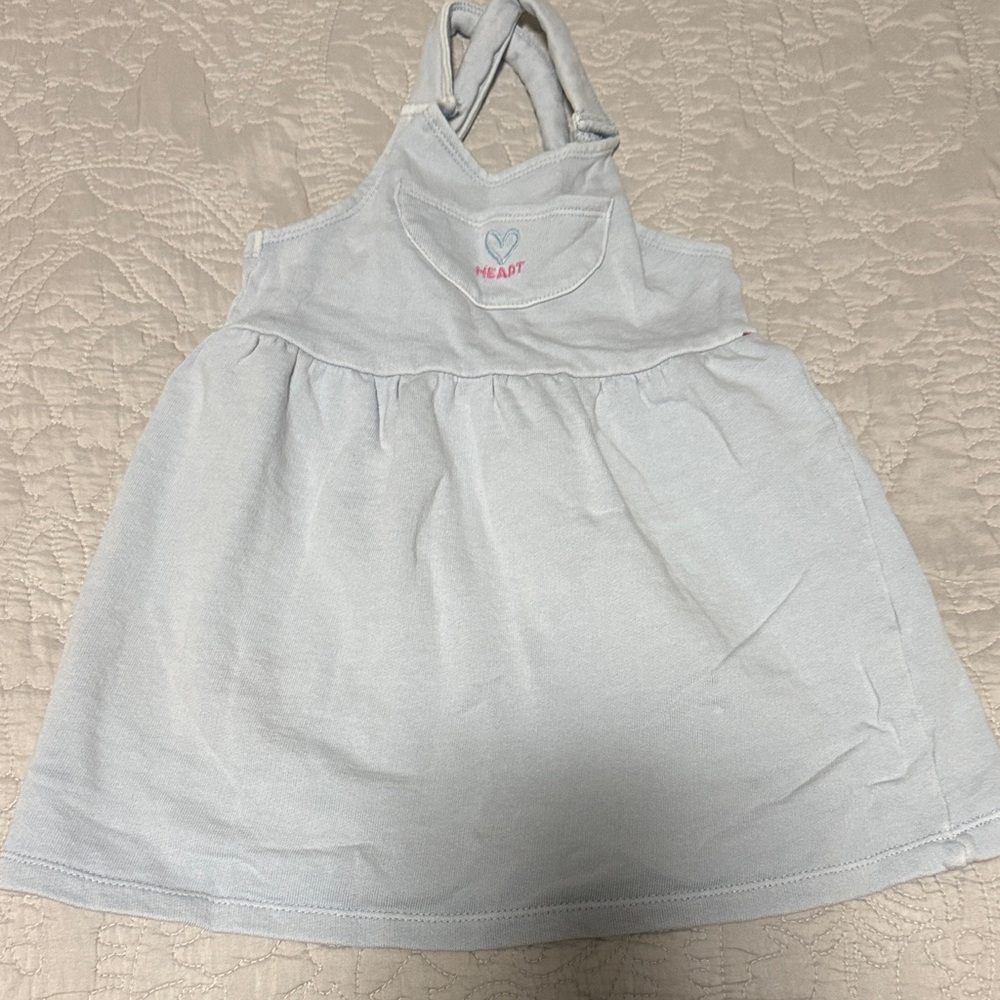 Zara Light Blue Kids Dress with Heart Detail